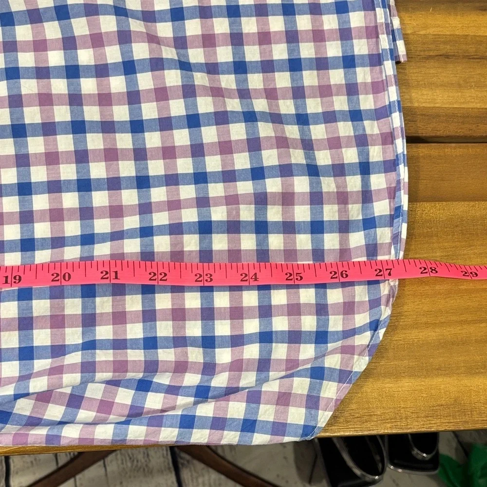 J. Crew Pink, Blue and White Plaid Button Down Shirt